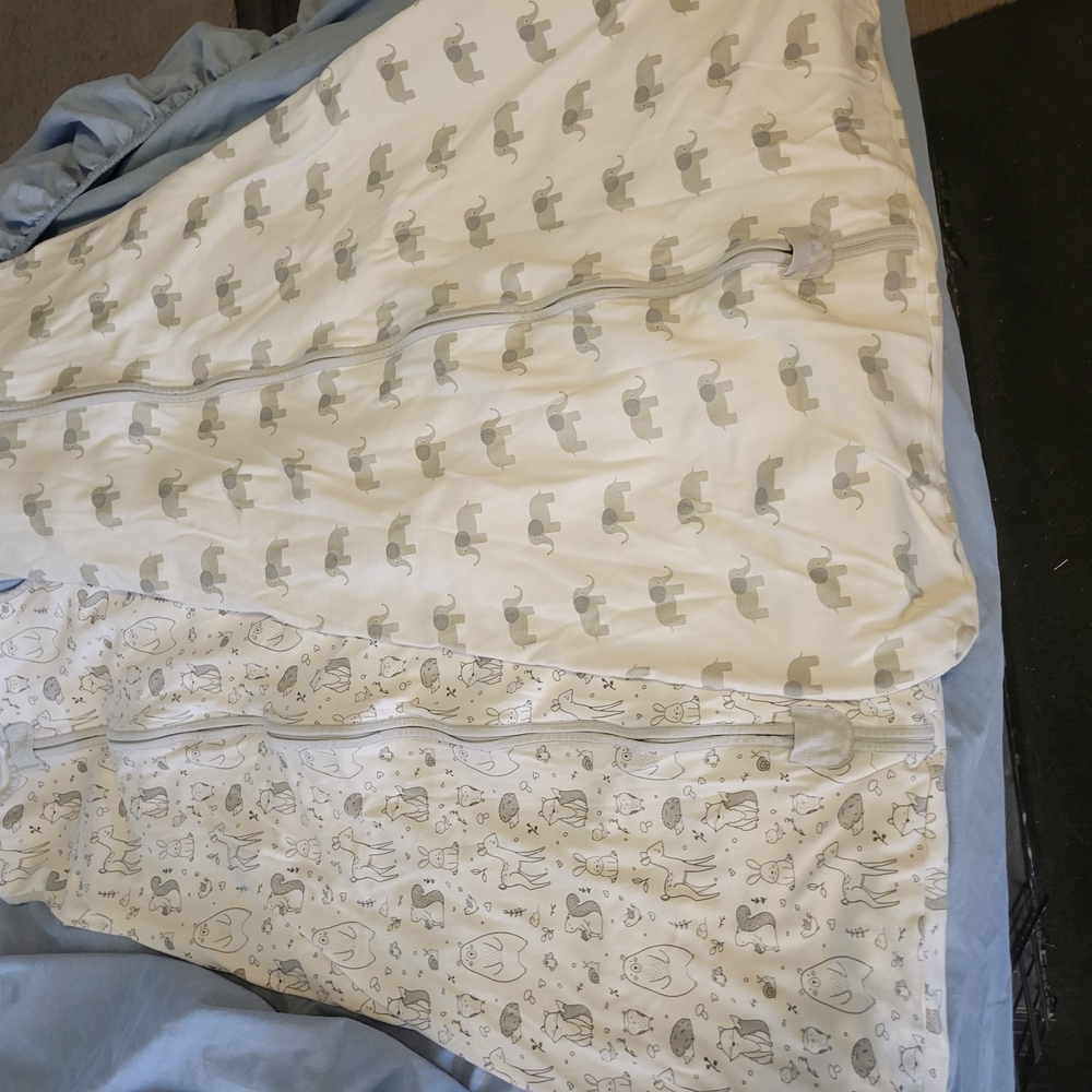 2 PACK Mama Cheetah Organic Cotton Baby sleevele Sleep Sacks XXLARGE 24-48 MTHS